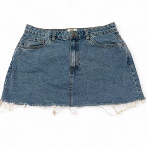 Cotton On Frayed Hem Denim Mini Skirt Women’s 32 Boho Western Festival Summer